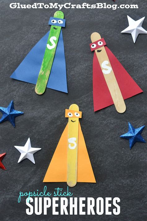 Popsicle Stick Superheroes - Kid Craft #weddingringTattoo | Kids crafts