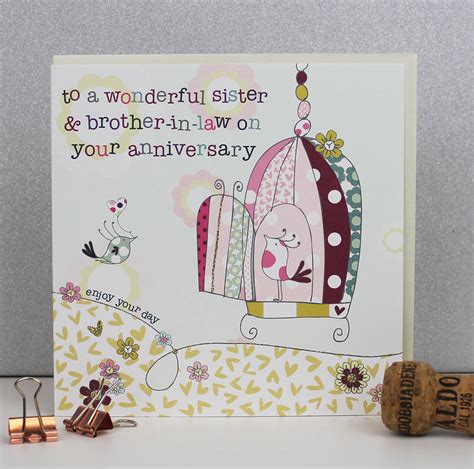 Sister And Brother In Law Anniversary Card By Molly Mae