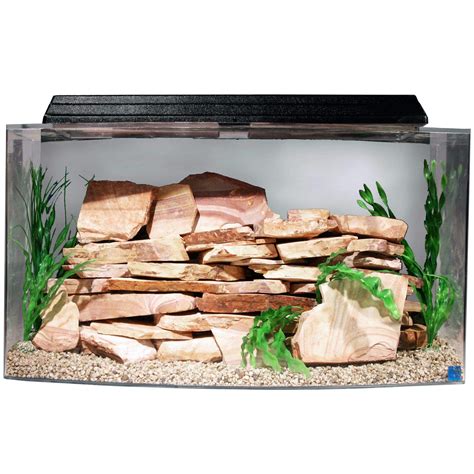 Seaclear 46 Gal Bowfront Acrylic Aquarium Combo Set 36 By 165 By 20