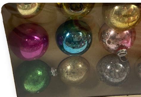 Vtg Shiny Brite Mercury Glass Christmas Ornaments Striped Bell Boxes Minis Ebay