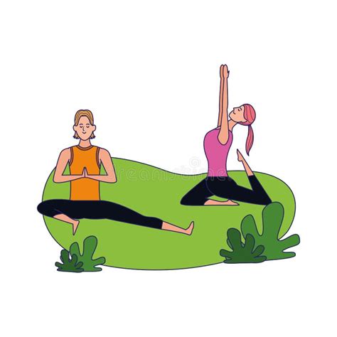Woman Doing Yoga Exercise Outdoors Stock Illustrations 597 Woman