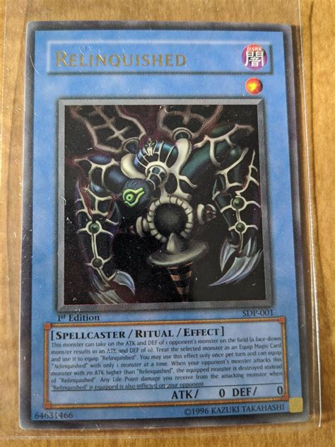 1st Edition Yu Gi Oh Relinquished Card Sdp 001 Etsy
