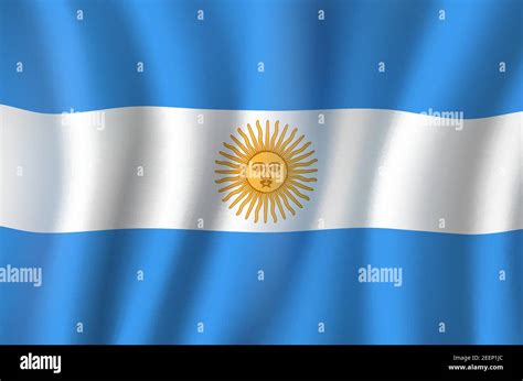 Argentina Flag 3d Background Of Blue White Horizontal Color Stripes
