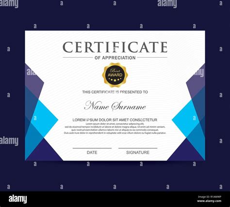 Modern Certificate Template And More Background Use Stock Vector Image