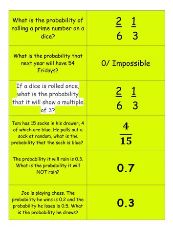 Probability Teaching Resources