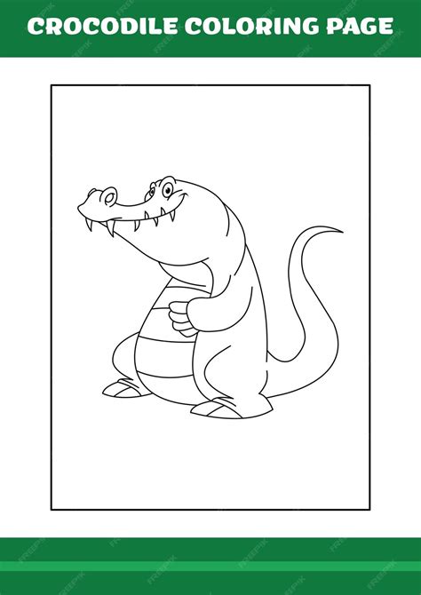 Ilustração De Página Para Colorir De Crocodilo De Crocodilo De Desenho
