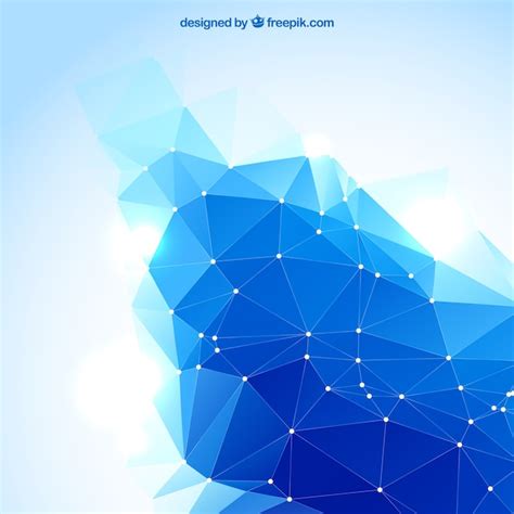 Abstract Polygonal Background In Blue Color Vector Free Download