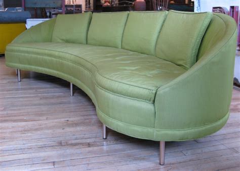 Stylish Mid Century Curved Sofa At 1stdibs