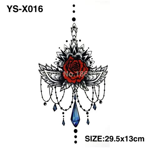 ys x016 3d diy chest flowers fall big tattoo stickers colorful hot flashes waterproof tatoo body