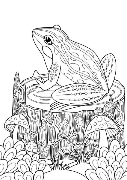 Frog And Lily Pad Coloring Page