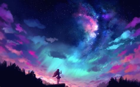 Free download hd or 4k use all videos for free for your projects. Anime Girl And Colorful Sky, Full HD Wallpaper