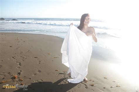 Buxom Pornstar Tessa Fowler Modeling Topless Outdoors On Beach Porn