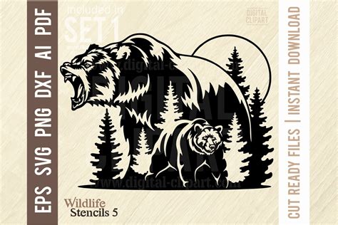 Bear Svg File Grizzly Bear Svg Wildlife Graphic By Signreadydclipart