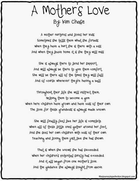 There are times when only a mother's love can share the joy we feel when something we've dreamed about quite suddenly is real. Pin on Lifes Journey to Perfection