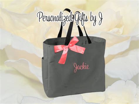 6 Personalized Bridesmaid T Tote Bags Monogrammed Tote