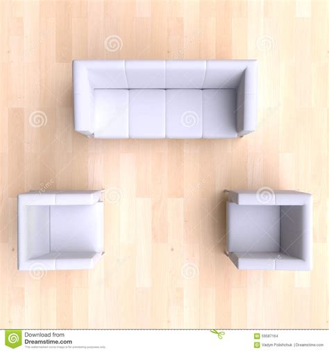 Sofa And Two Chairs Top View Stock Illustration Illustration Of
