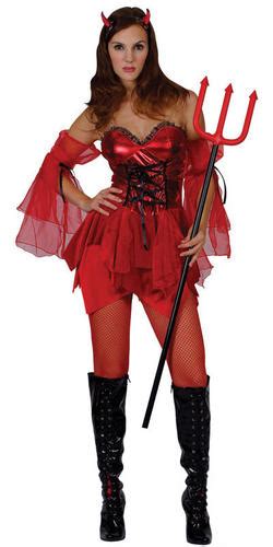 Red Devilicious Ladies Halloween Devil Fancy Dress Demon Costume Adult