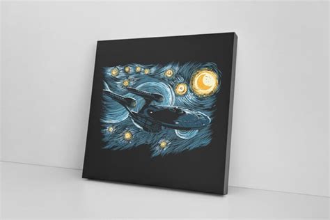 Star Trek Enterprise Van Gogh Starry Night Painting Fan T Etsy