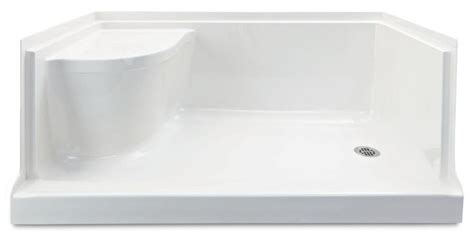 Mirolin Ellis 60 Inch W Acrylic Shower Base Rectangle Right Hand With Seat In White The Home