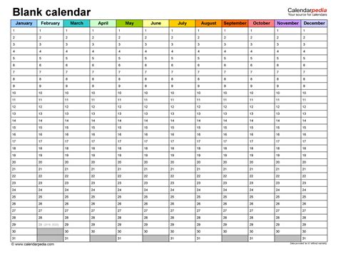 Plan ahead with this monthly calendar. Effective 12 Month Calendar Editable Templates | Get Your ...