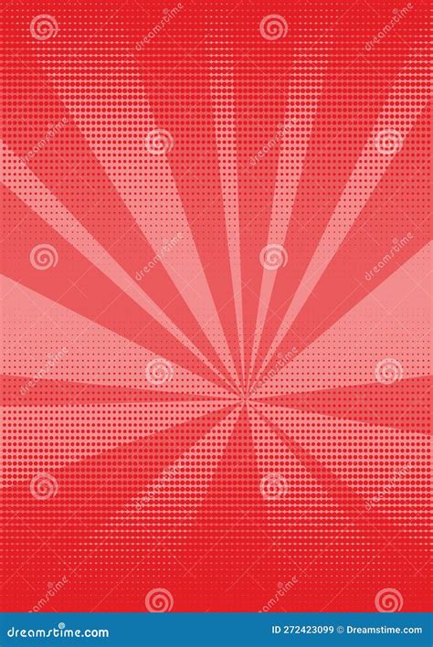 Comics Rays Background With Halftones Vector Summer Backdrop Illustrations Red And Pink Stock