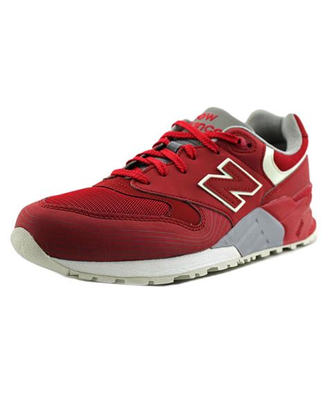 New Balance Ml999 Round Toe Synthetic Running Shoe In Red Modesens