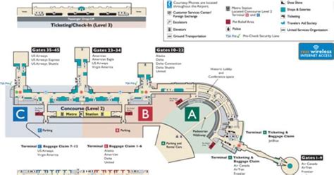 Dca Terminal Map Reagan National Airport In Washington Dc Long