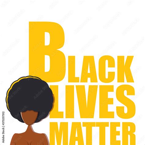 Vecteur Stock Black Lives Matter Banner With Afro American Girl
