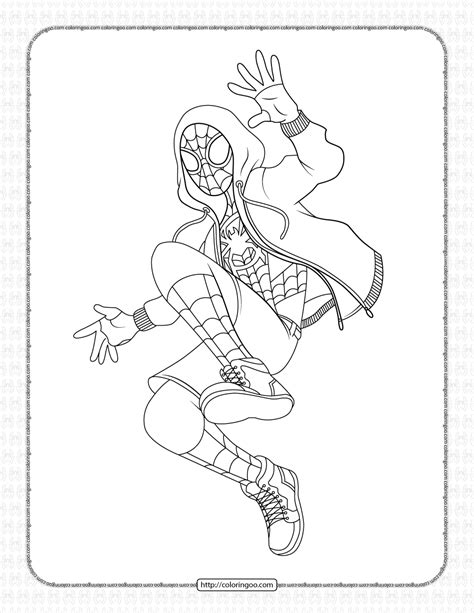 Spiderman Miles Morales Coloring Page