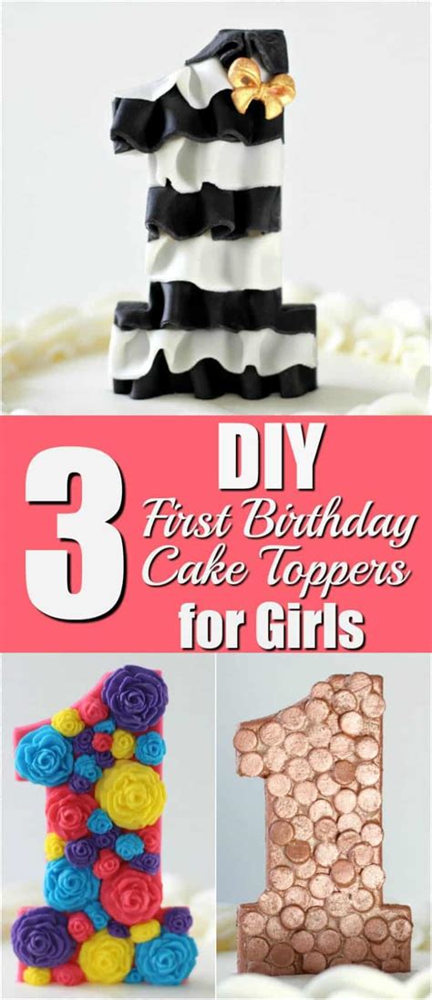 3 Diy First Birthday Cake Toppers For Girls I Scream For