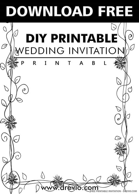 Free Printable Wedding Invitations Etsy