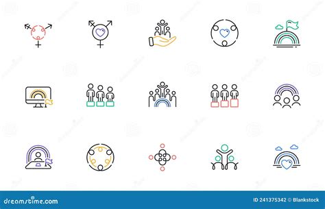 Equality Equity And Diversity Line Icons Lgbt Rights Equal
