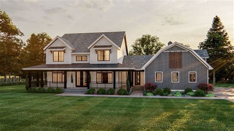 2 Story Modern Farmhouse Plan Houston Modern Farmhouse Plans House