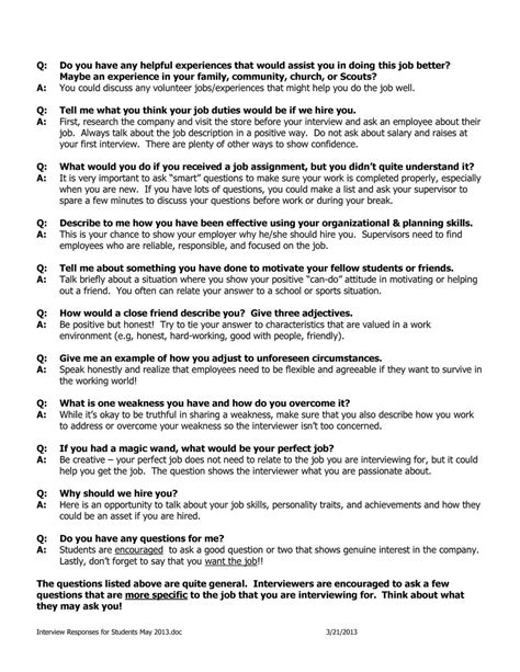 25 Printable Sample Interview Questions Forms And Templates Fillable