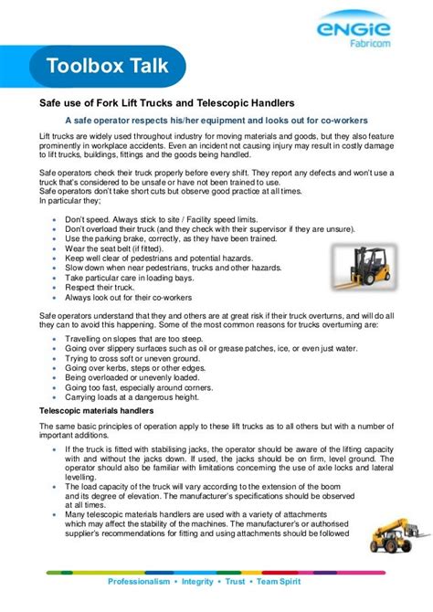 Forklift Safety Toolbox Talk
