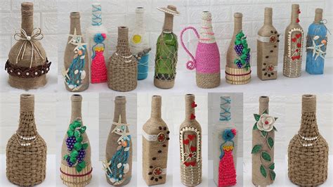 13 Amazing Bottle Decoration Ideas With Jute Reuse Old Glass Bottles Youtube