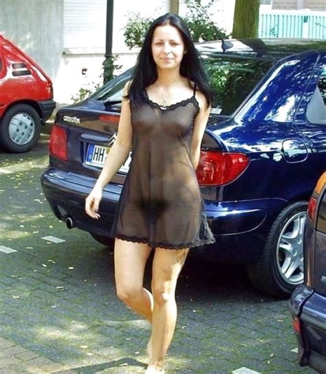 Carelessinpublic Almost Nude In Her Transparent Dress In A Car