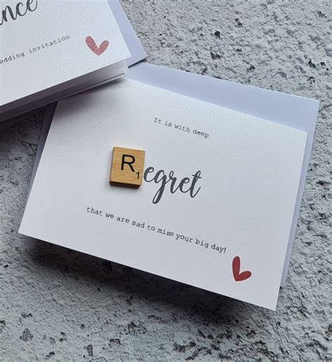 Wedding Regret Card Acceptance Card Wedding Invite Rsvp Etsy
