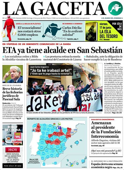 Periódico La Gaceta España Periódicos De España Edición De Domingo