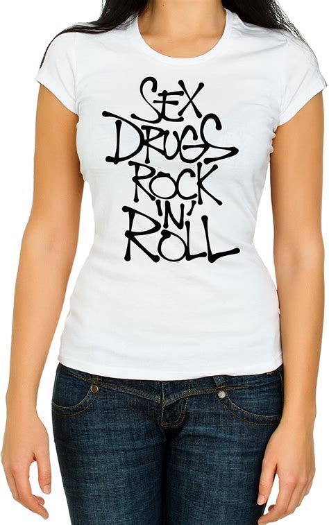 sex drugs rock n roll t shirt funny top women cotton crew neck 3 4 short sleeve uk