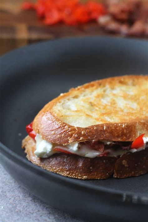 Peppadew Pepper Goat Cheese And Bacon Grilled Cheese Cooking For Keeps