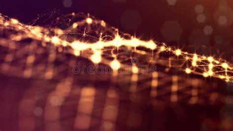Gold Loopable Abstract Particle Background With Depth Of Field Glow