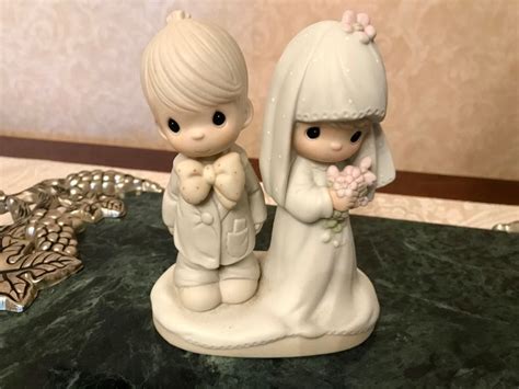 Vintage Precious Moments Bride And Groom Cake Topper Etsy Bride And
