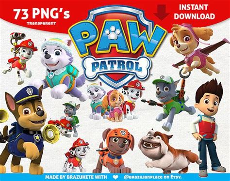 Sale 73 Paw Patrol Clipart Pack Png Digital Clip Art High