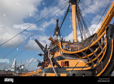 Bow Anchor Hull And Mast Of Hms Victory Without The Masts And Rigging