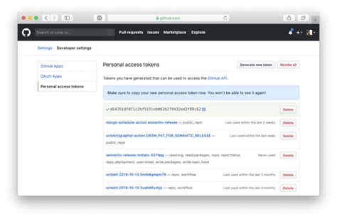 Github Api Authentication Personal Access Tokens Dev Community