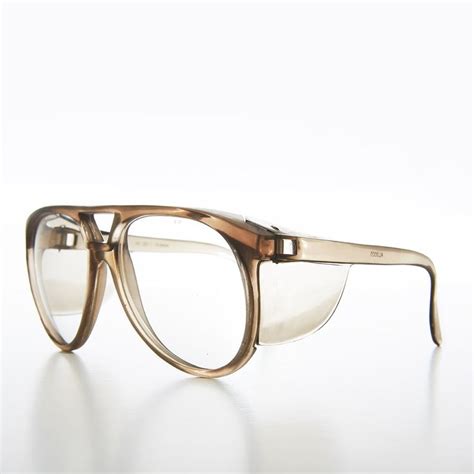 Brown Aviator Safety Glasses With Side Shields Victor Sunglass Museum