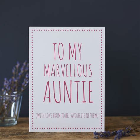 Auntie Favourite Niece Or Nephew Card By Sweet William Designs
