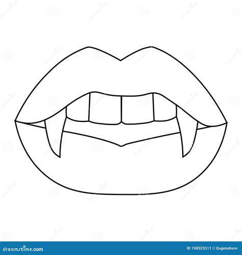 Simple Illustration Of Woman Lips With Vampire Fangs Stock Vector