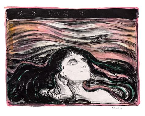 Edvard Munch Lovers In The Waves Art Print Canvas Etsy